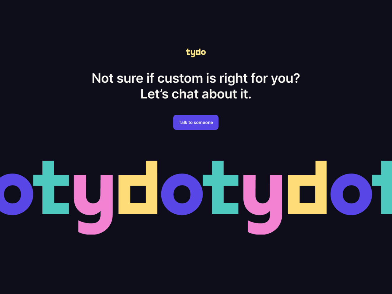 The Tydo home screen.